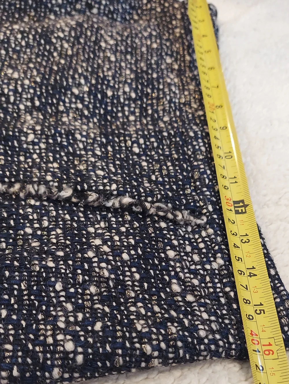 J. Crew Navy, Cream, and Gold Tweed Pencil Skirt Size 8